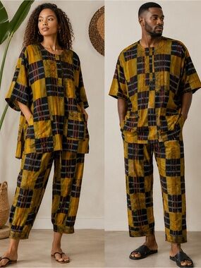 Unisex Advance Apparels Free Size Cotton African Print 2-Piece Tunic & Pants Set